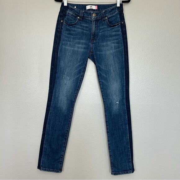 Cabi Tuxedo Distressed High Rise Straight Leg Jeans #3750 Size 4 - Picture 3 of 11